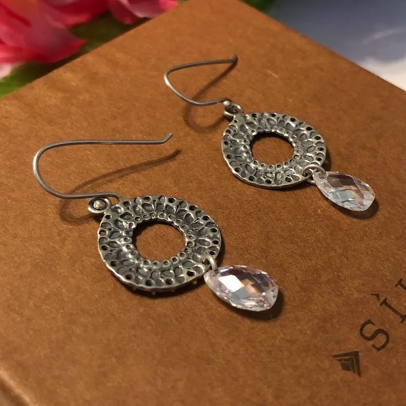 Silpada Cubic Zirconia and Sterling Silver Earrings W1520 - Picture 6 of 15